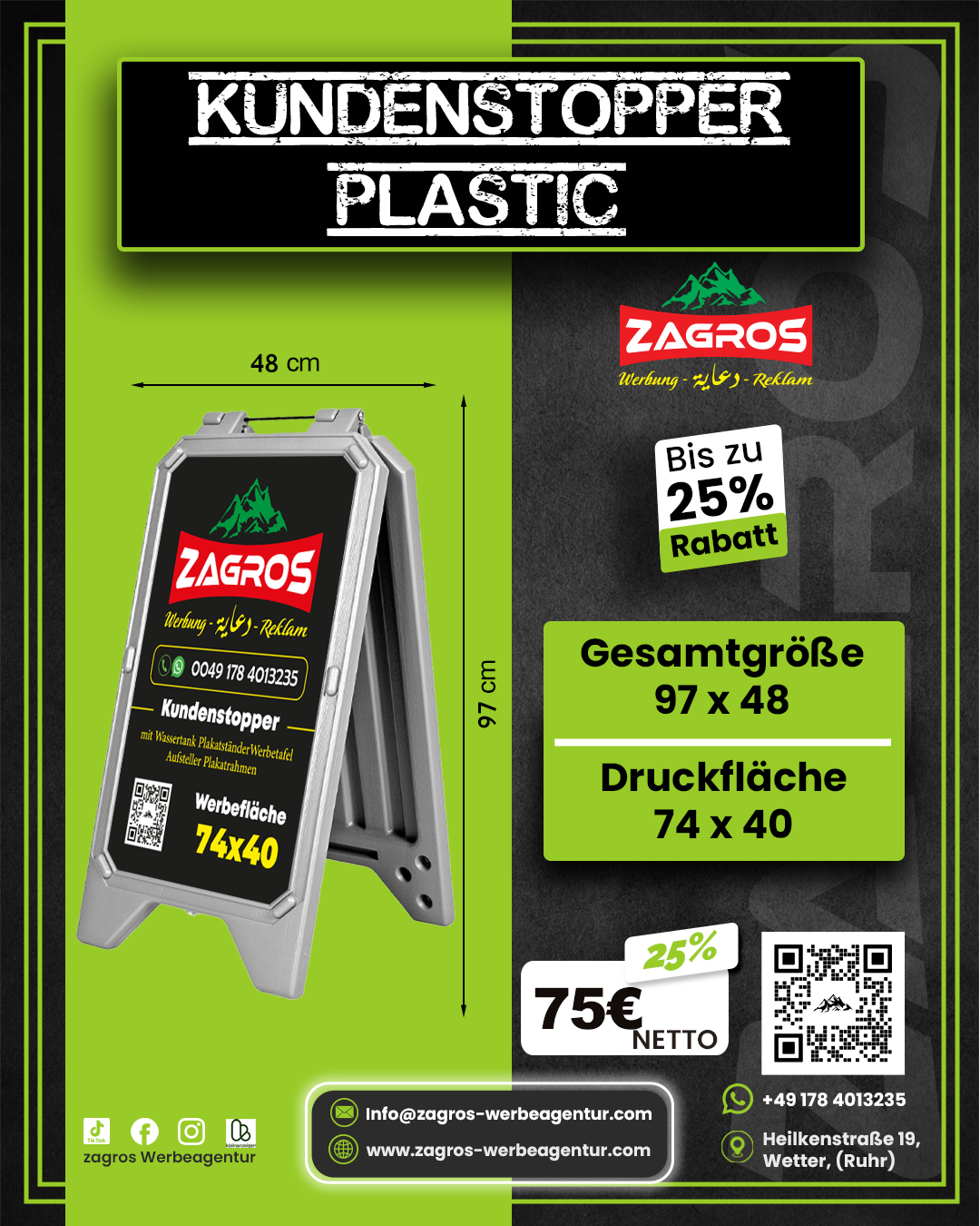 ستاند رصيف بلاستيك مع قاعدة مائية (قابل للتعبئة) kundenstopper plastic (قياس 40×74 سم) ستاند رصيف بلاستيك مع قاعدة مائية (قابل للتعبئة) kundenstopper plastic (قياس 40×74 سم)