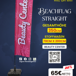 علم شاطئ جاهز مركز تجميل beauty center (موديل ستريت straight ارتفاع 350 سم)