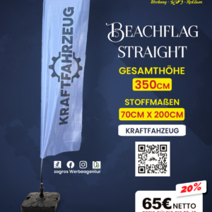 علم شاطئ جاهز خدمات مركبات kraftfahrzeug (موديل ستريت straight ارتفاع 350 سم)