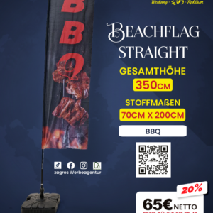 علم شاطئ جاهز مشاوي وباربيكيو bbq (موديل ستريت straight ارتفاع 350 سم)