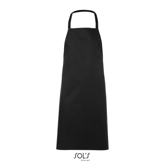 مريول مطبخ قطني طويل (sol's glasgow) مع طباعة الشعار أسود مريول مطبخ قطني طويل (sol's glasgow) مع طباعة الشعار أسود